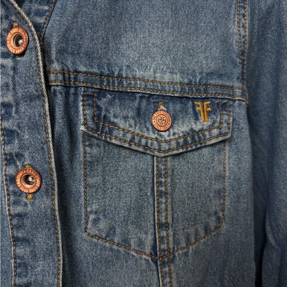 Frye Blue Long Sleeve Denim Dress - Picture 4 of 9
